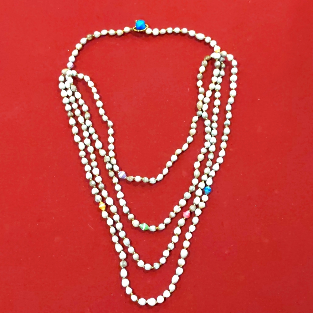 4 for $20 Fashion Jewelry Multi-Strand Gray Beaded Necklace Colored Accent Beads